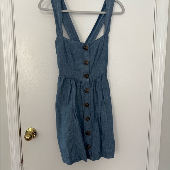 Free People Light Blue Button-Down Mini Dress - Picture 5 of 8